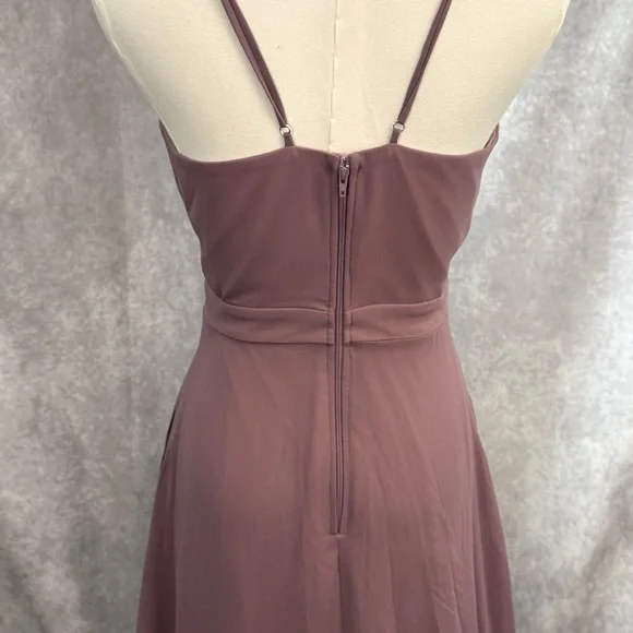 Birdy Grey Formal Mauve Dusty Rose Dress Gown Mesh Cutouts Prom Wedding Gala - Picture 7 of 10